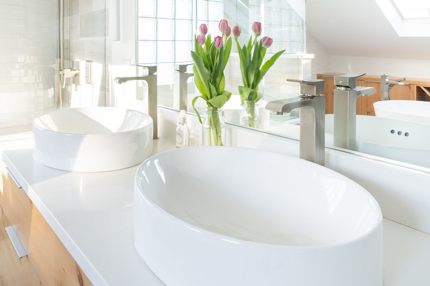 North Van bathroom renovation custom vanity