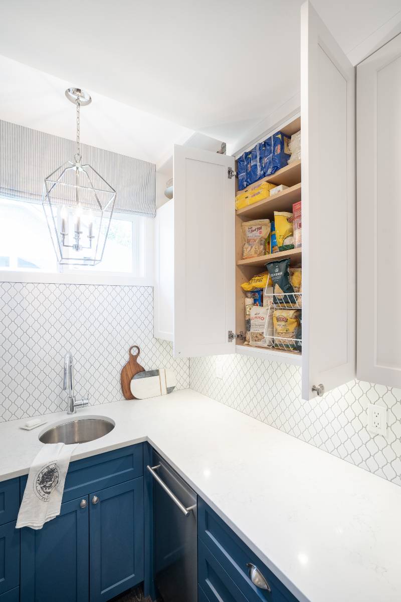 kitchen pantry with cupboards