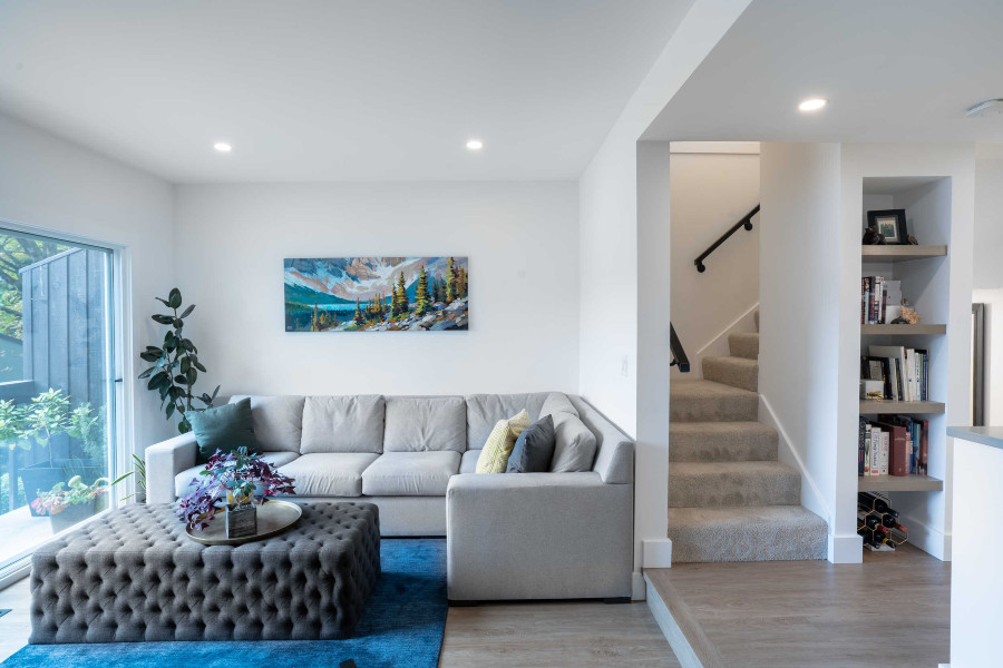 Port Moody townhosue living room and stairs