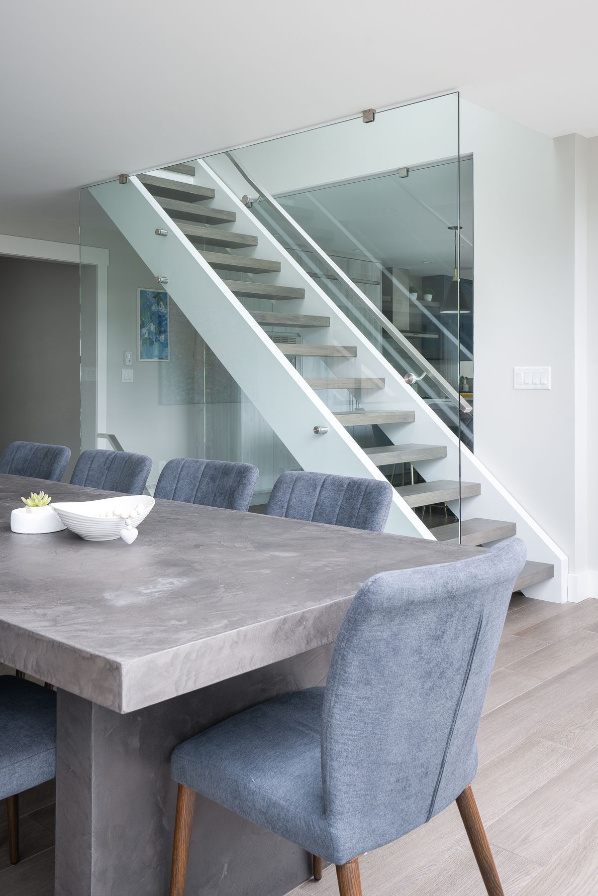West Van remodel floating staircase