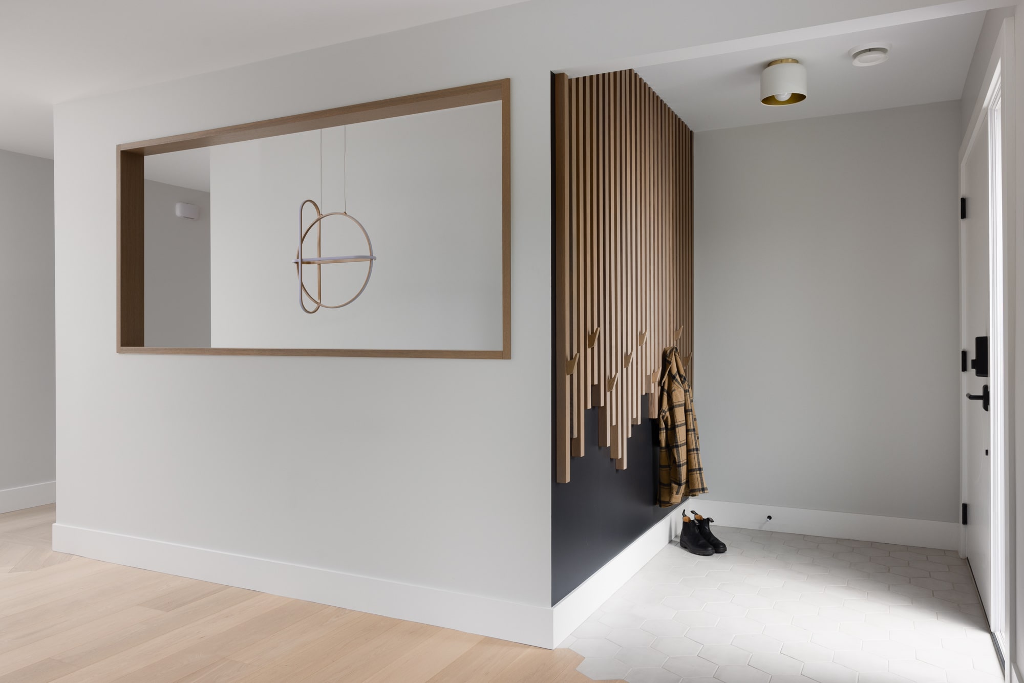 textured wall finish and architectural detail
